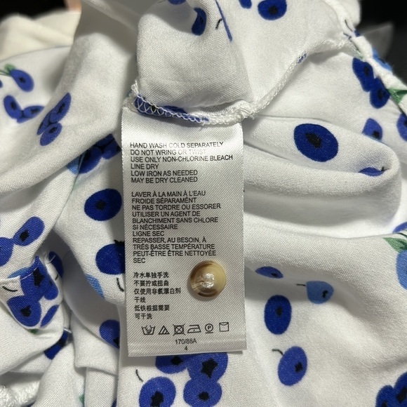 Anthropologie Maeve Blueberry Blithe Button Down Top White Blue Size 4 - Picture 12 of 13